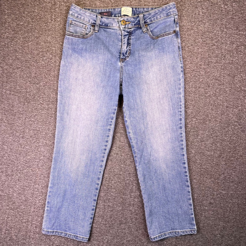 St Johns Bay Jeans Womens 8 Light Wash Casual Capri Stretch Denim Fits30x22.5‎